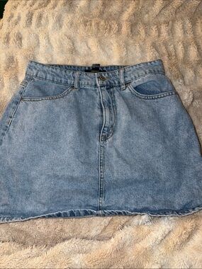 Forever 21 Light Wash Denim Mini Skirt